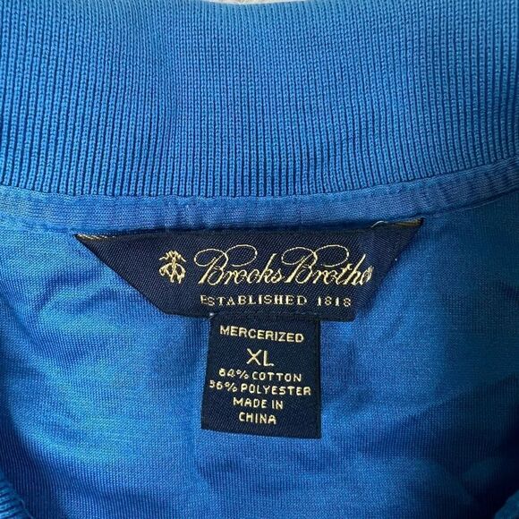 Brooks Brothers Polo Shirt Mens Size XL Mercerized Cotton Blue Stripe Cotton - Picture 3 of 8